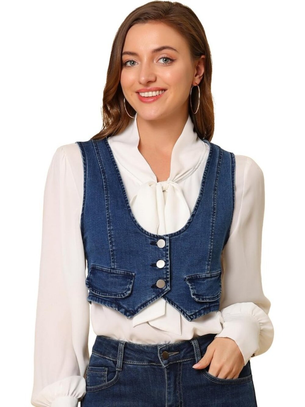 Cropped Sleeveless Denim Vest for Women | Stylish Jean Top | Trendy Layering